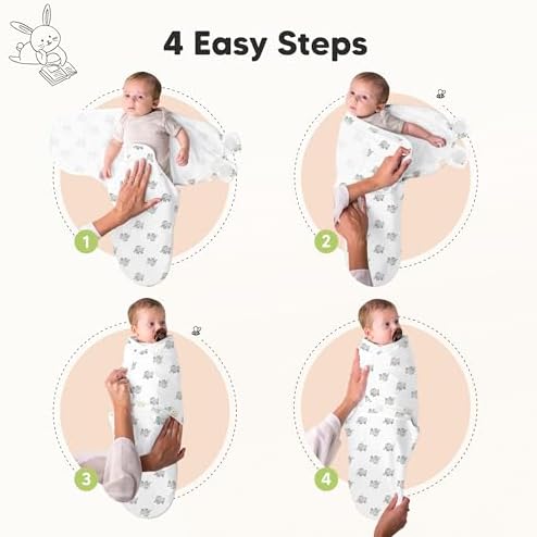 KeaBabies 3-Pack Organic Baby Swaddles for Newborns, The Wild 2, 0-3M