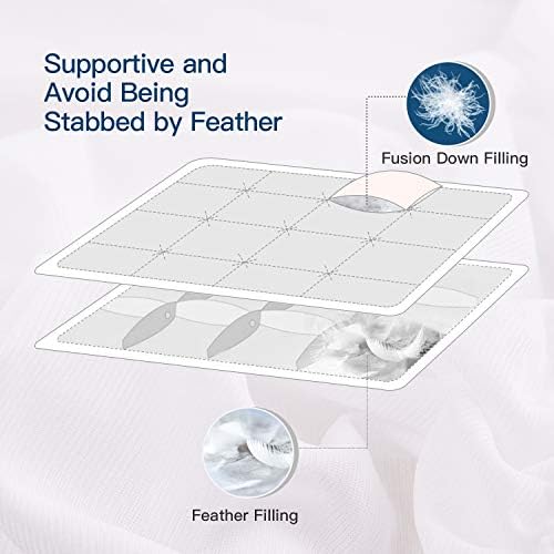 ELEMUSE King Goose Down Feather Mattress Topper, Thick Feathered Pillow Top