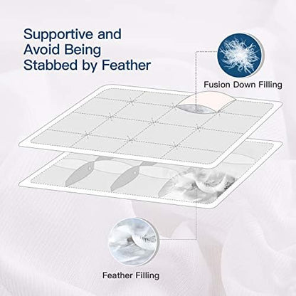 ELEMUSE King Goose Down Feather Mattress Topper, Thick Feathered Pillow Top