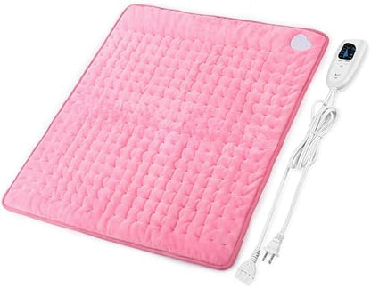 Heating Pad Electric Heat Pad, Hot Heated Pad,Multiple Temp and Timer Settings,Suitable for Shoulders, Neck, arms, Abdomen, Back, Legs, etc (Light Pink, 24"X20")