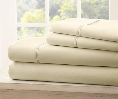 Twin XL Sheets Set - 3 Piece Bedding - Wrinkle Free, Fade Resistant, Double Brushed Microfiber - Deep Pockets/Easy Fit - 1800 Series Ultrasoft, Cooling Sheets (Tan)