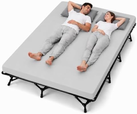 CYMULA Camping Cot Pad 2 Inch Memory Foam, Pad Only,Camping Pad for Folding Cot and Foldable Cot, Portable Roll Up Camp Gear for Car Camping Travel Tent, Non-Slip Waterproof Bottom, Removable Cover