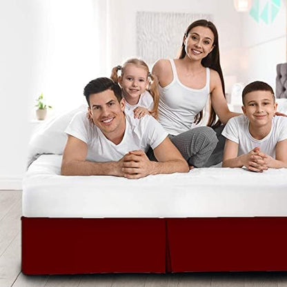 Premium Quality 800-TC Box Pleated 39x80 Twin XL Size Bed Skirt 14" Inch Drop Length with Split Corners 100% Egyptian Cotton Easy Fit Wrinkle Free & Fade Resistance