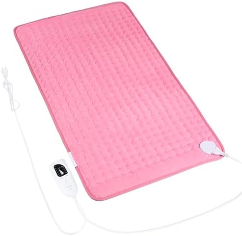 Heating Pad Electric Heat Pad, Hot Heated Pad,Multiple Temp and Timer Settings,Suitable for Shoulders, Neck, arms, Abdomen, Back, Legs, etc. (Light Pink, 33"X17")