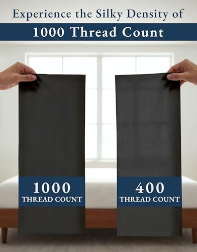 LANE LINEN Twin Bed Sheet Set 100% Egyptian Cotton Sateen - Black