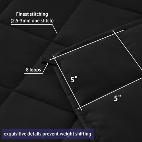 yescool King Size Weighted Blanket for Adults 30lbs, 80” x 87”, Black