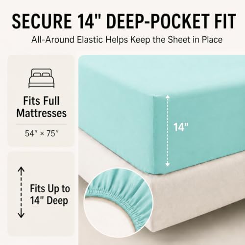 CozyLux Full Size Comforter Sets Spa Blue - 7 Pieces Bed in a Bag