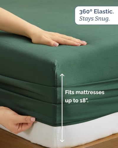 100% Rayon Derived From Bamboo - Bamboo Sheets Twin XL Size - Emerald Green