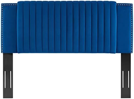 Modway MOD-6662-NAV Felicity Channel Tufted Performance Velvet Full/Queen Headboard, Navy