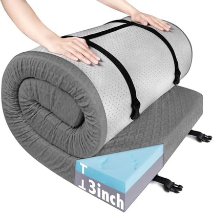 Memory Foam Camping Pad 3 Inch Thick, Soft Sleeping Pad, Pad Only