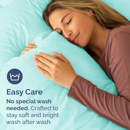 Queen Pillow Cases Set of 6 - Ultra Soft Cozy Pillowcase Covers - Spa Blue