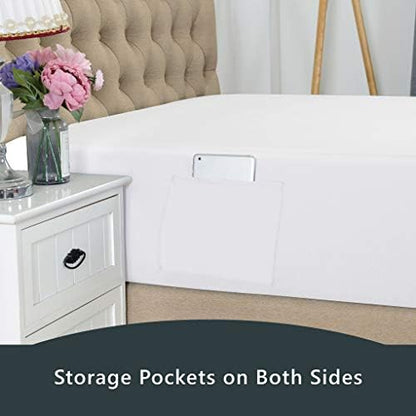 Elegant Comfort 1500 Premium Hotel Quality 18-21 Inches Deep - Extra Deep Pocket Single Fitted Sheet for High Mattress, Luxury and Softest, Smart Pocket - Wrinkle Free, California King, White