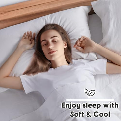 SONORO KATE 100% French Linen King Size Sheets Set,Extra Deep Pocket,4PC