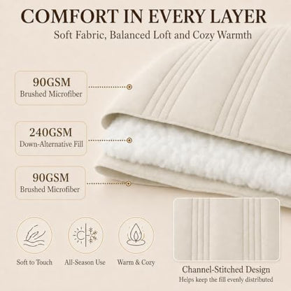 CozyLux Super King Plus Comforter Set Beige - Oversized 128x120 Bed Set
