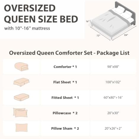 MUXHOMO 7 Pieces Oversized Queen Comforter Set, Seersucker Bed in a Bag Oversized Queen Size, All Season Luxury Bedding Set with Comforter, Flat Sheet, Fitted Sheet, Pillowcases & Shams, Teal
