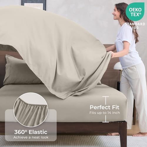 HEVUMYI 7-Piece Full Comforter Set, Linen Bed in a Bag