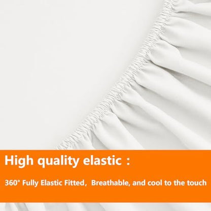 TAIMIT Ivory Twin Size Comforter Set - 5 Pieces, Bed in a Bag Bedding Sets with All Season Soft Quilted Warm Fluffy Reversible Comforter,Flat Sheet,Fitted Sheet,1 Pillow Shams,1 Pillowcases