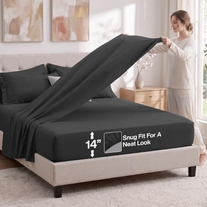 Utopia Bedding Comforter Set Full, Bed in a Bag 7 Piece, Dark Grey