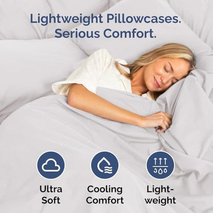 King Pillow Cases Set of 10 - Ultra Soft Pillowcase Covers - French Grey