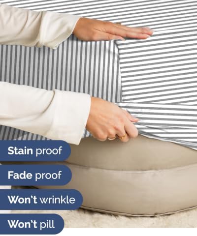 CGK Linens 2 Pack Extra Deep King Fitted Sheets - Grey Stripes