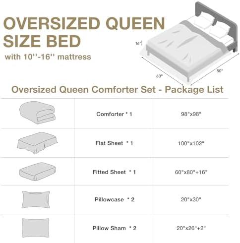 HYMOKEGE Dark Green Oversized Queen Comforter Set Seersucker 7 Pieces, All Season Luxury Bed in a Bag for Bedroom, Bedding Set with Comforter, Sheets, Pillowcases & Shams