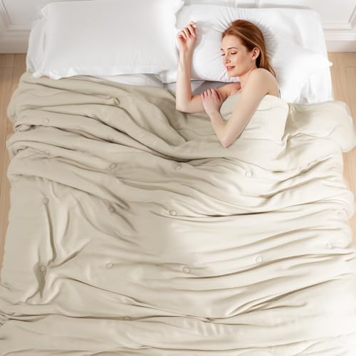 NEXHOME PRO 100% Viscose Derived from Bamboo Comforter Twin Size - Cooling & Moisture-Wicking Bedding Blanket - All Season Lightweight Design - Natural Organic Twin Duvet Insert