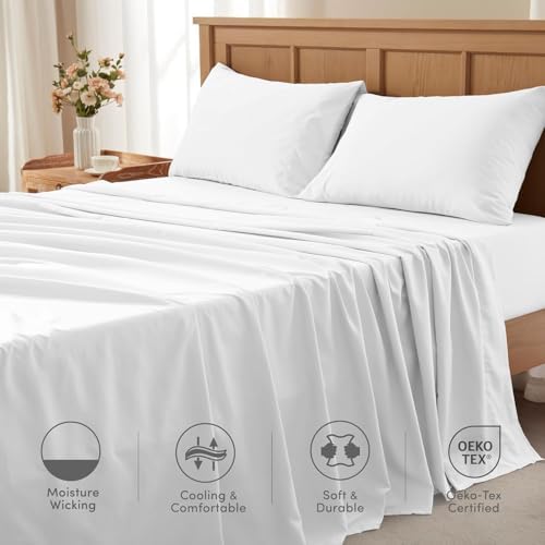 Comfort Spaces Coolmax Moisture Wicking Cooling Sheet Set, King 4 Piece