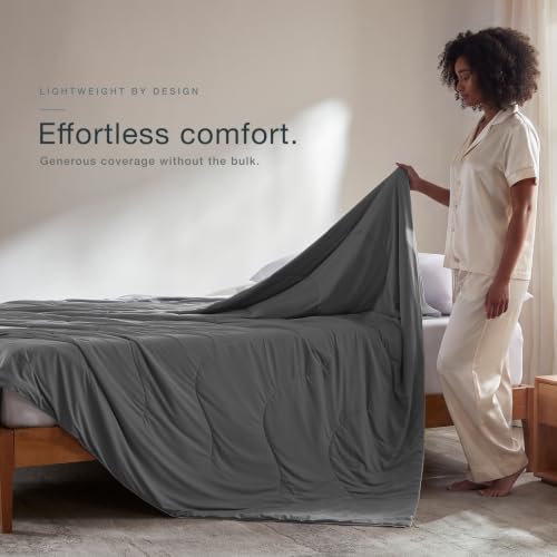 LEAONME® Cooling Comforter Full/Queen Gray Blanket for Hot Sleepers 90"x90"