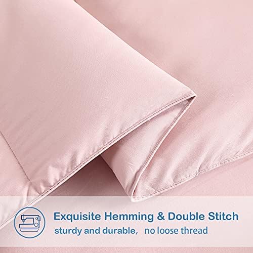 EASELAND Oversized Queen Down Alternative Comforter, Pink, 98x98
