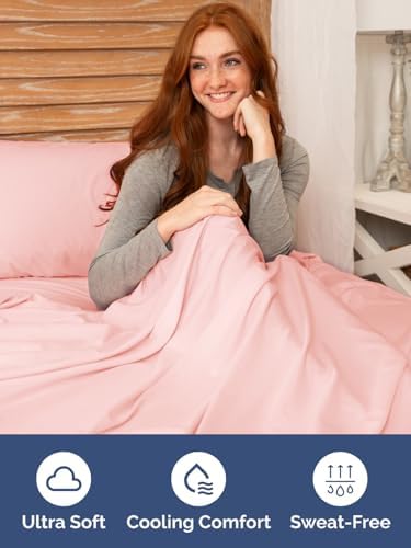 CGK Linens Extra Deep King Fitted Sheet - Fitted Sheet Only - Baby Pink