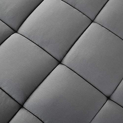 LEISURE TOWN Cotton King Mattress Pad Fitted Quilted Mattress Cover,Grey
