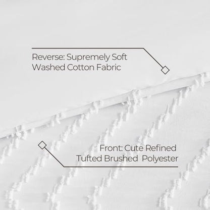 Litanika White King Comforter Set with Sheets, 7 Pieces Boho Bed in a Bag