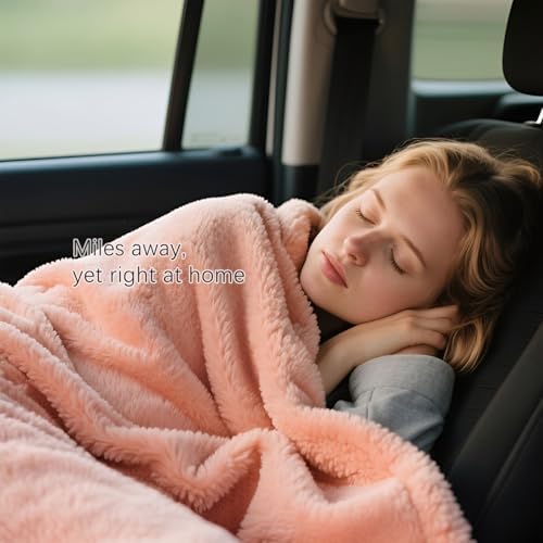 Melissa Large Soft Travel Blanket and Inflatable Pillow Set