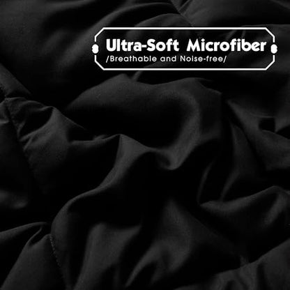 HIG 3pc Black/Gray Twin/Twin XL Bedding Comforter Set Duvet Insert Blanket
