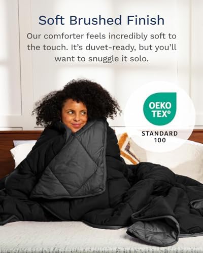 ViscoSoft King Comforter - Cloud-Soft Down Alternative Duvet Insert, All Season Cooling Lightweight Reversible Quilted Blanket for Bedroom & Guest Room, Oeko-TEX Certified, Black/Gray