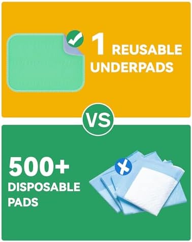 Washable Incontinence Bed Pads Waterproof for Adults, 36"x54"-2 Pack