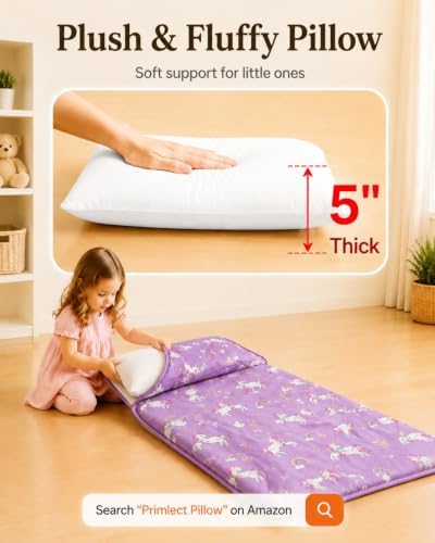 Primlect Toddler Nap Mat with Pillow, Thickened Extra Large Sleeping Bag
