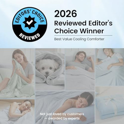 Cozy Bliss Cooling Comforter Twin Size, Cooling Blankets for Hot Sleepers and Night Sweats, Blue Summer Comforter for Twin Size Bed, Breathable Soft Lightweight Silk Smooth