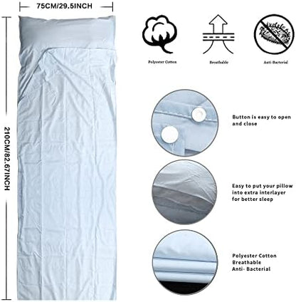 Travel and Camping Sheet Sleeping Bag Liner - Lightweight Compact and Portable Adult Sleeping Bag - Ideal for Traveling,Hostels and Camping