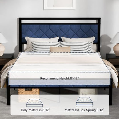 Z-hom Easy Assembly Upholstered Queen Bed Frame&Soft Padded Headboard