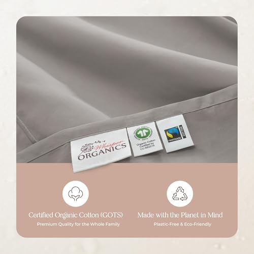 Whisper Organics 100% Organic Cotton Bed Sheets with Deep Pocket 4 Pc. Set
