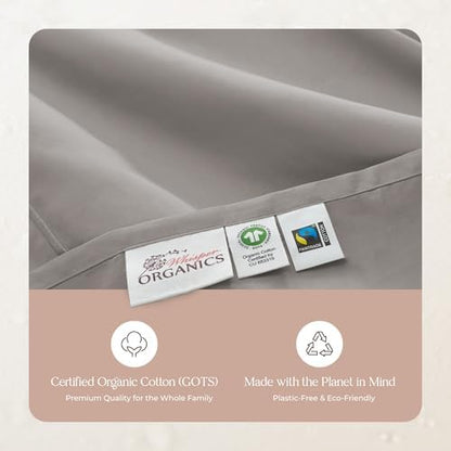 Whisper Organics 100% Organic Cotton Bed Sheets with Deep Pocket 4 Pc. Set
