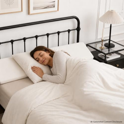 King Size Bed Wedge Pillow for Headboard Bed Gap Filler White