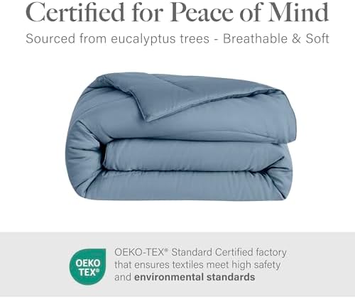 Modern Threads Tencel Lyocell Luxury Ultra Soft Down Alternative Comforter, Blue, Queen
