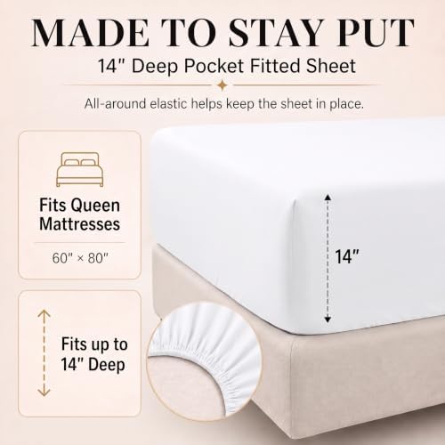 CozyLux Queen Comforter Set White, 7 Pieces Bed in a Bag