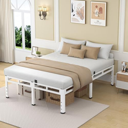 NKZ Metal Platform Bed Frame Full Size, 24 Inch Dual-Layer Heavy Duty Base