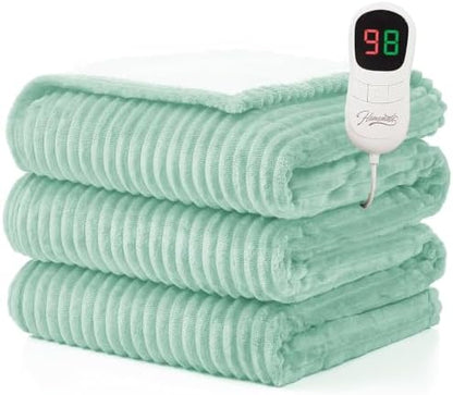 Homemate Heated Blanket Electric Heating Throw 50"x60" Soft Flannel Sherpa