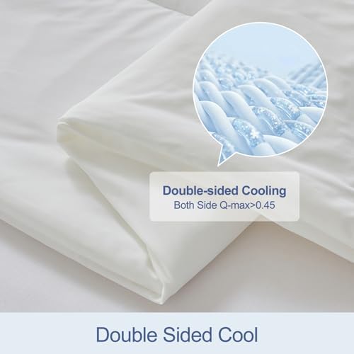 CHOSHOME Cooling Comforter Cooling Blanket, Q-Max 0.45 Cool Sleeping Summer Blanket for Hot Sleeper Night Sweats, Cal King 96" x 102", White