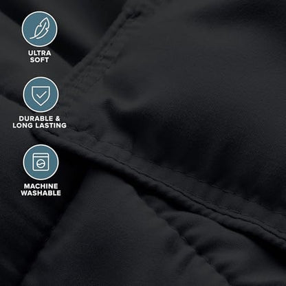 Bare Home Full Comforter Set - 1800 Ultra Soft (Full, Black)