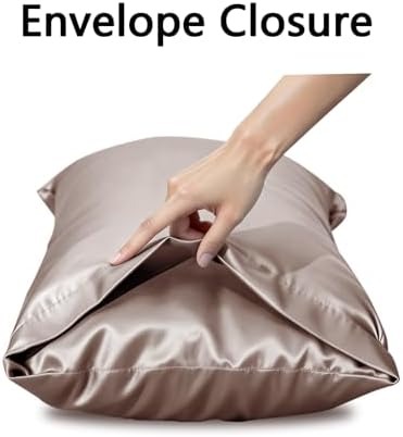 Vielit Satin Body Pillow Pillowcase 1pc,Silky Body Pillow Cover Similar to Silk Pillow Cases Soft Body Pillow Case 20x54 & Envelope Closure,Gift for Women Men Light Brown & 1 Satin Scunchie